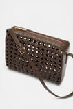 Leather Woven Shoulder Bag  Affogato  hi-res