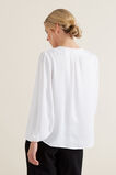 Gathered V Neck Blouse    hi-res