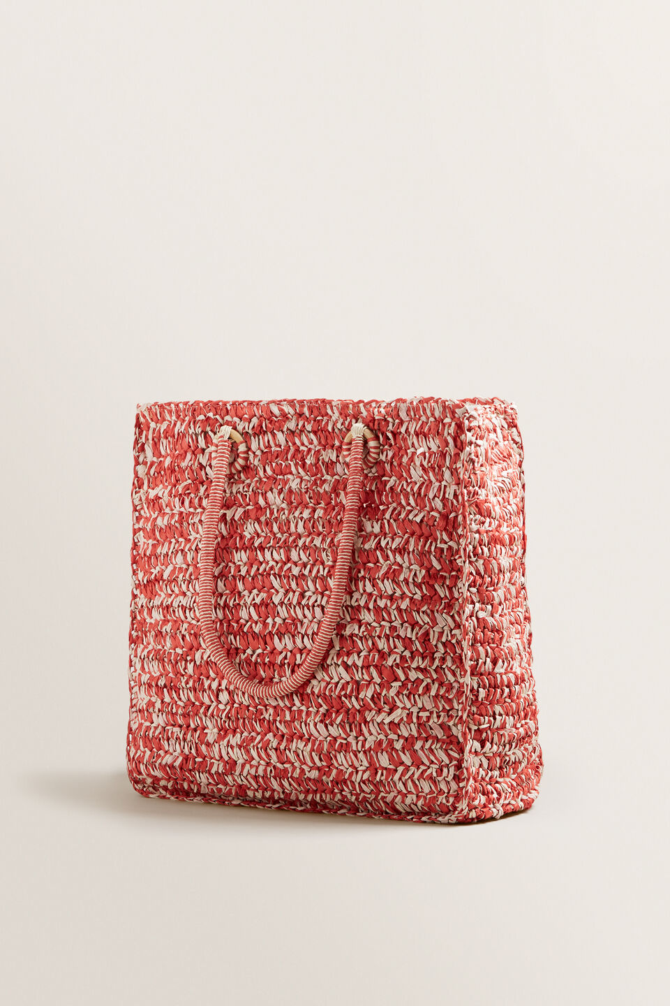 Two Tone Straw Tote  
