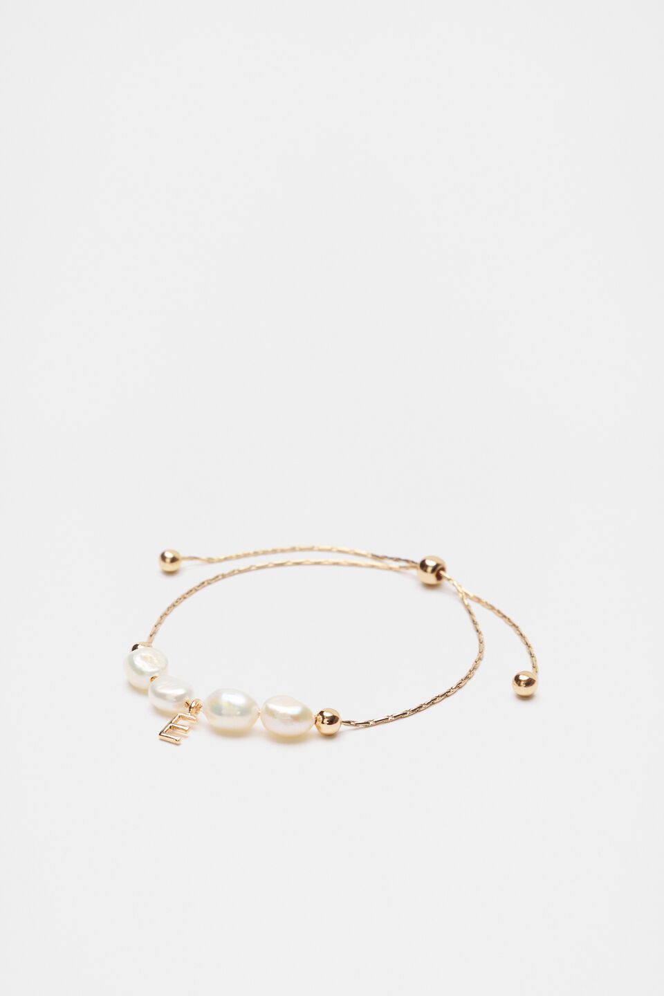 Fine Pearl Initial Bracelet  E