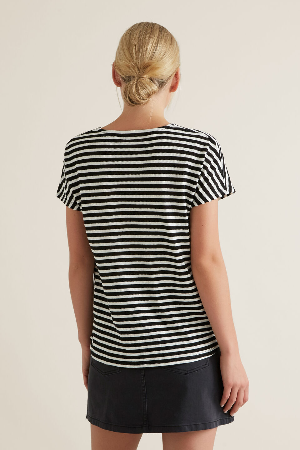 Textured Striped T Shirt  