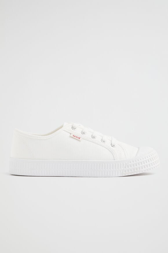 Basic Canvas Lace Up Sneaker  White  hi-res