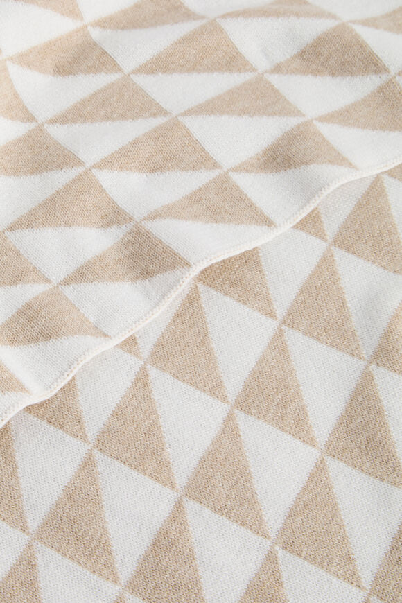 Geo Knit Scarf  Champagne Beige  hi-res