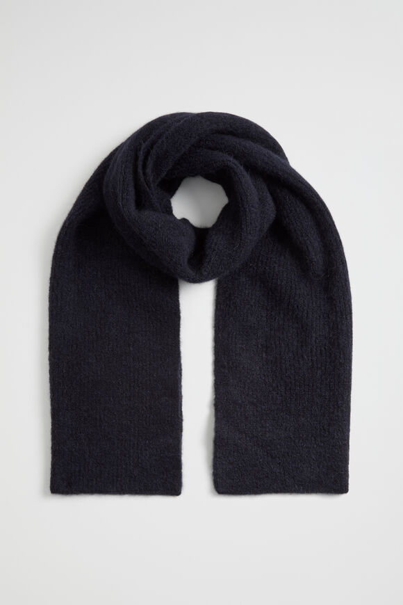 Fluffy Rib Knit Scarf  Midnight Sky  hi-res