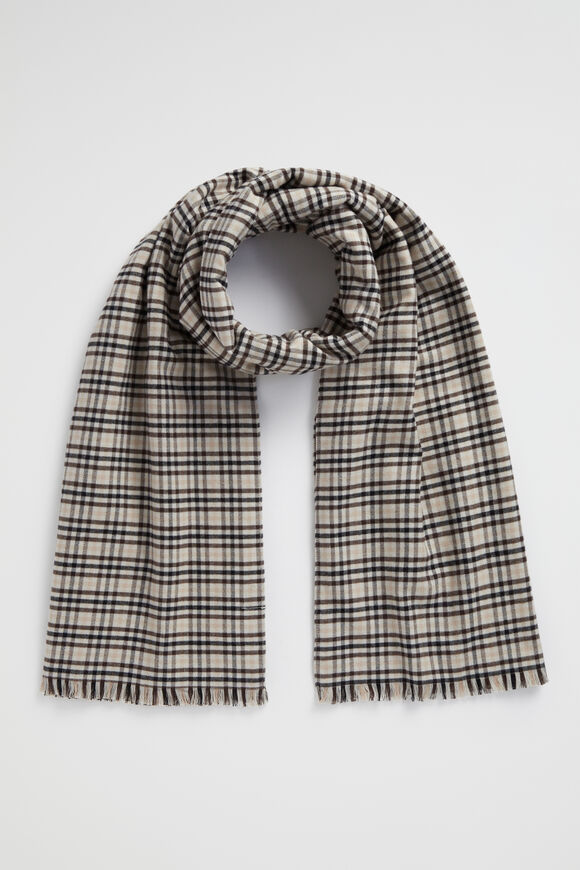 Mini Check Scarf  Espresso Multi  hi-res