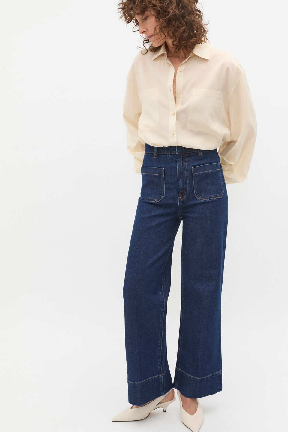 Core Wide Leg Pocket Jean  Neptune Wash