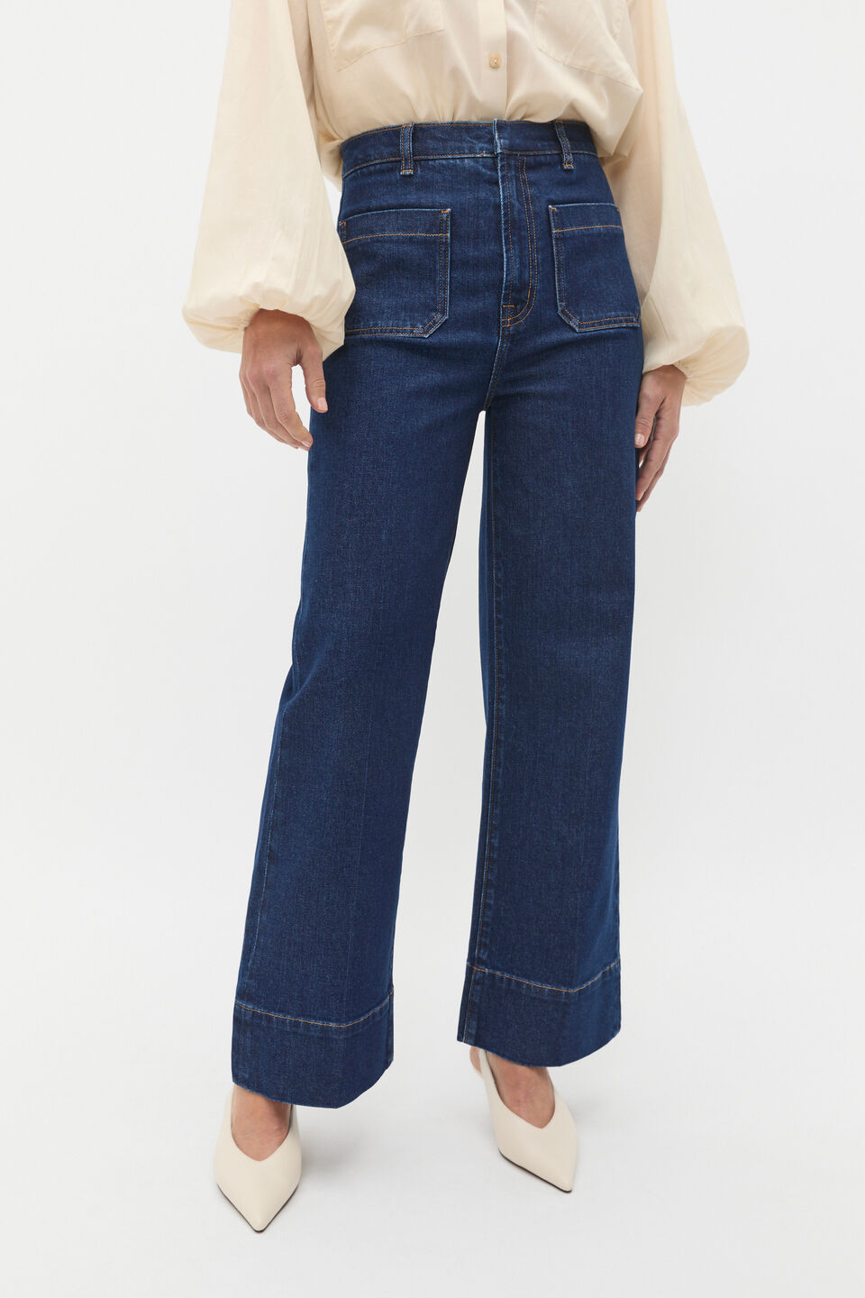 Core Wide Leg Pocket Jean  Neptune Wash