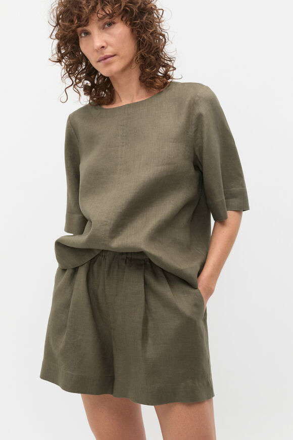 Core Linen Tee  Olive Leaf  hi-res