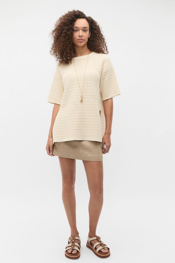Crochet Stitch Slouch Knit  Tofu  hi-res