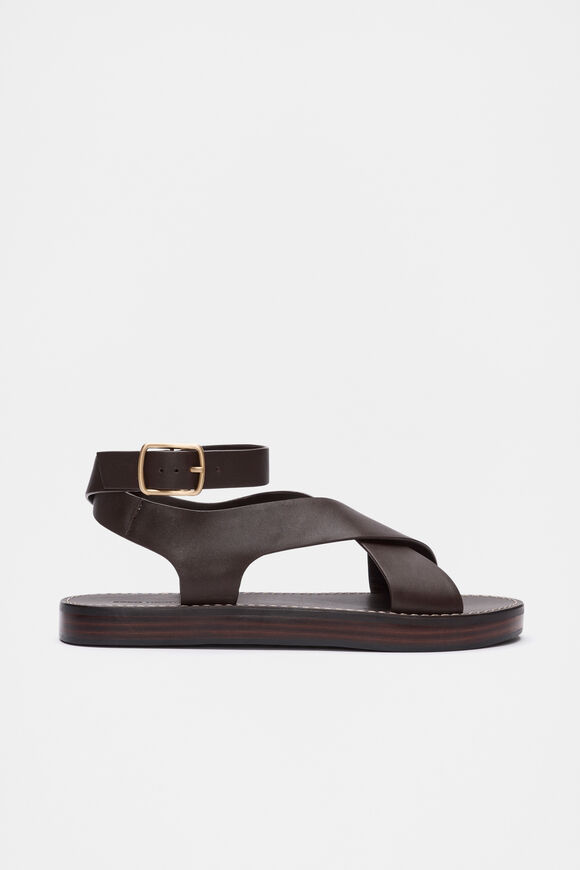 Rani Cross Strap Sandal  Chocolate  hi-res