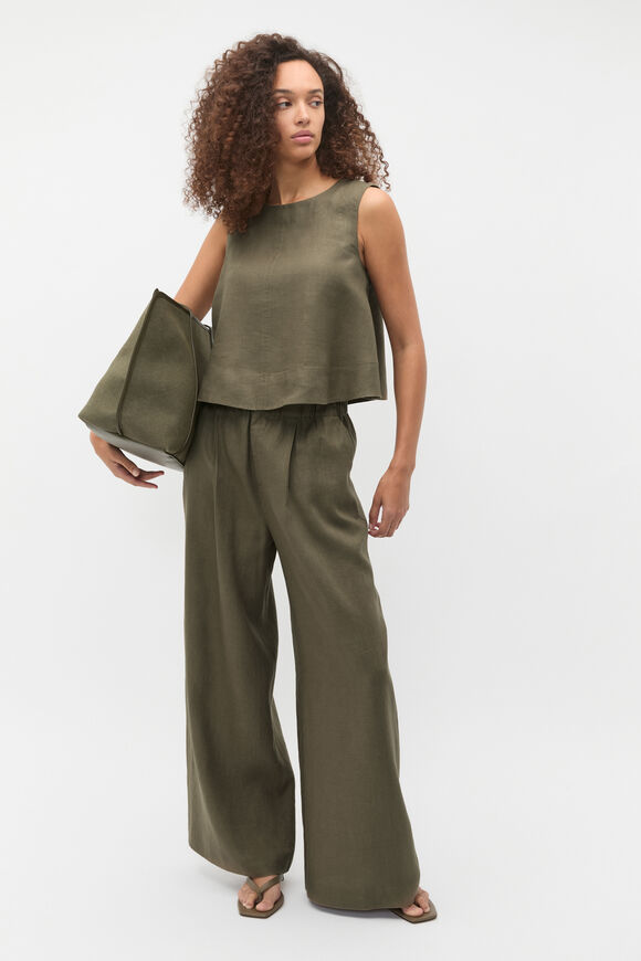 Core Linen Shell Top  Olive Leaf  hi-res