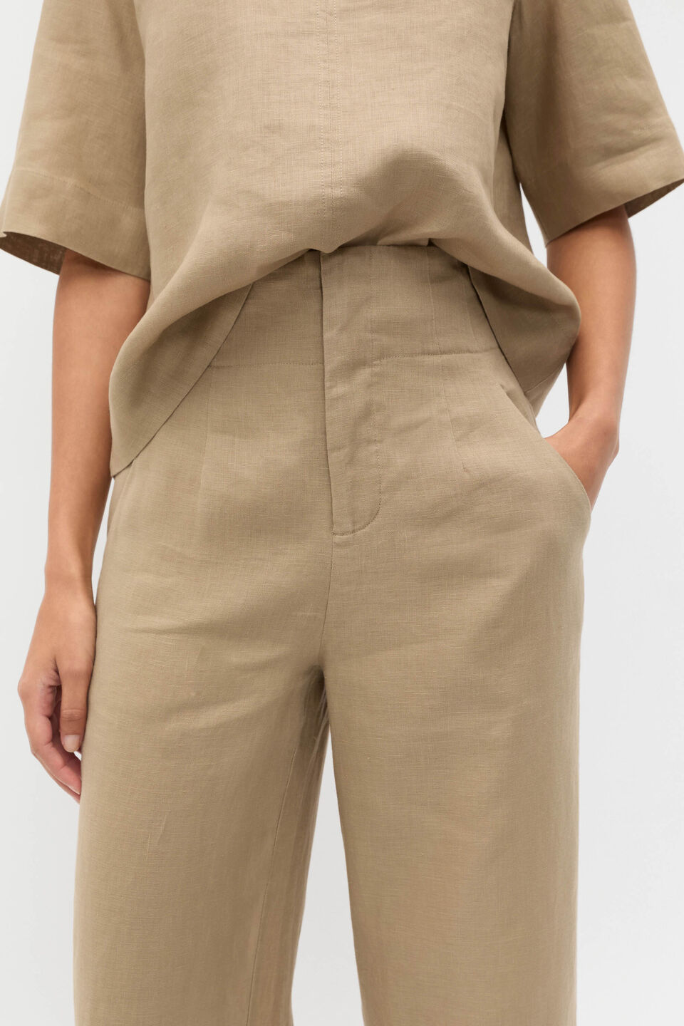 Core Linen Waisted Pant  Rye