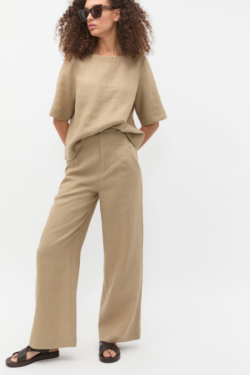 Core Linen Waisted Pant  Rye