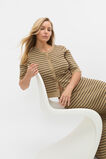 Stripe Rib Knit Short Sleeve Cardigan  Rye Stripe  hi-res