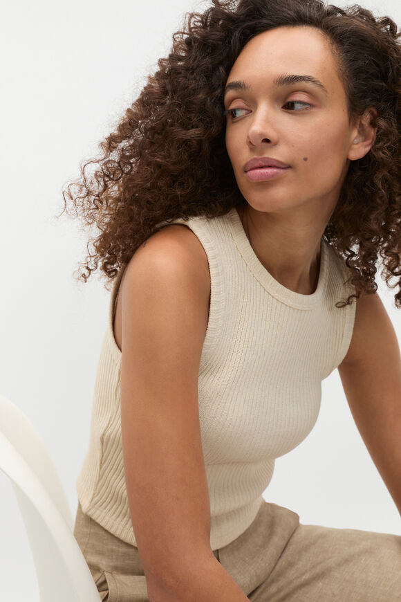 Textured Rib Tank  Tofu  hi-res