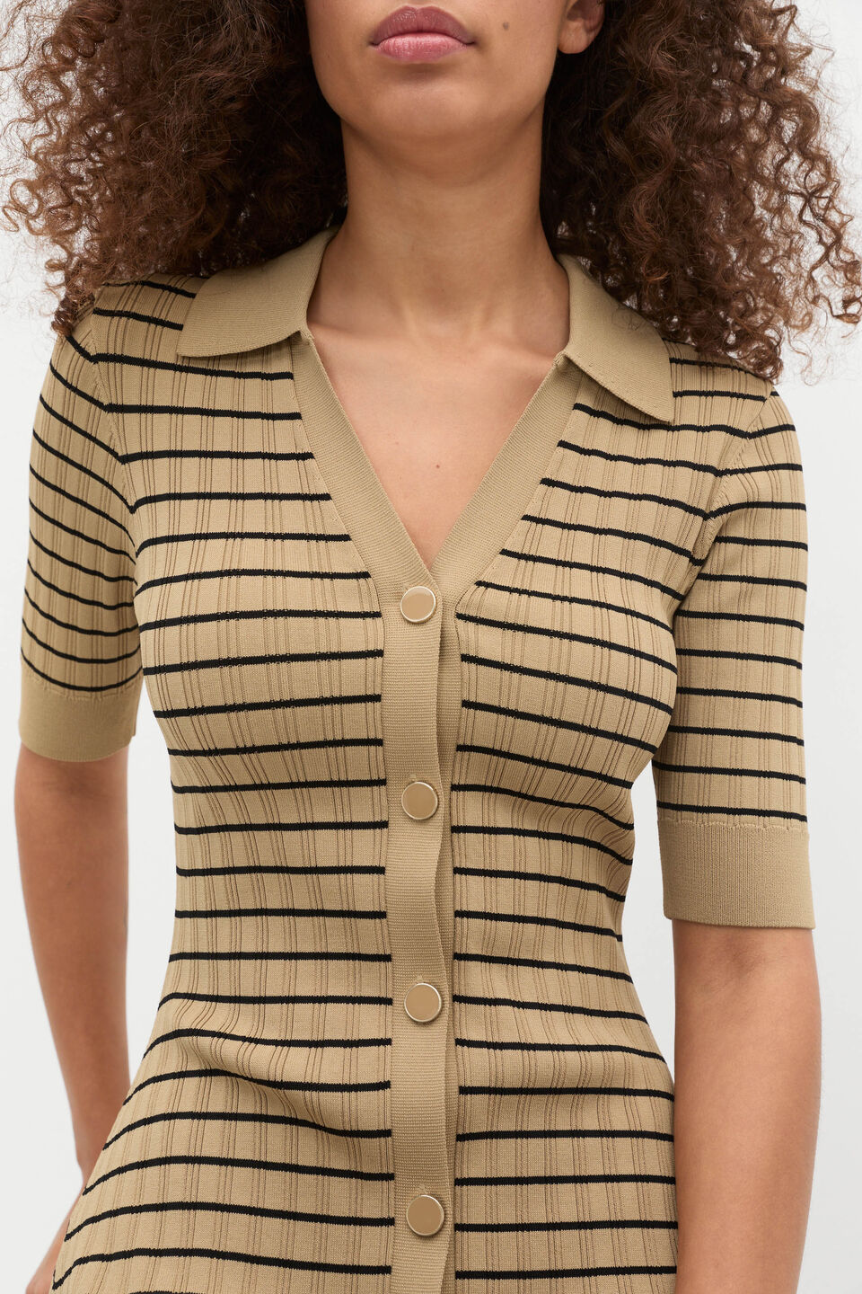 Crepe Knit Stripe Dress  Rye Stripe
