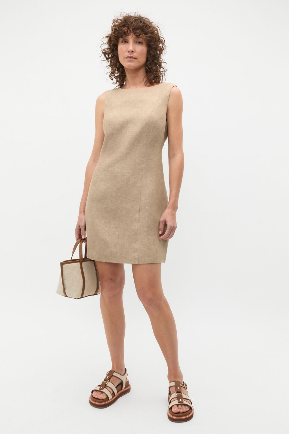 Linen Structured Shift Dress  Rye Crossdye