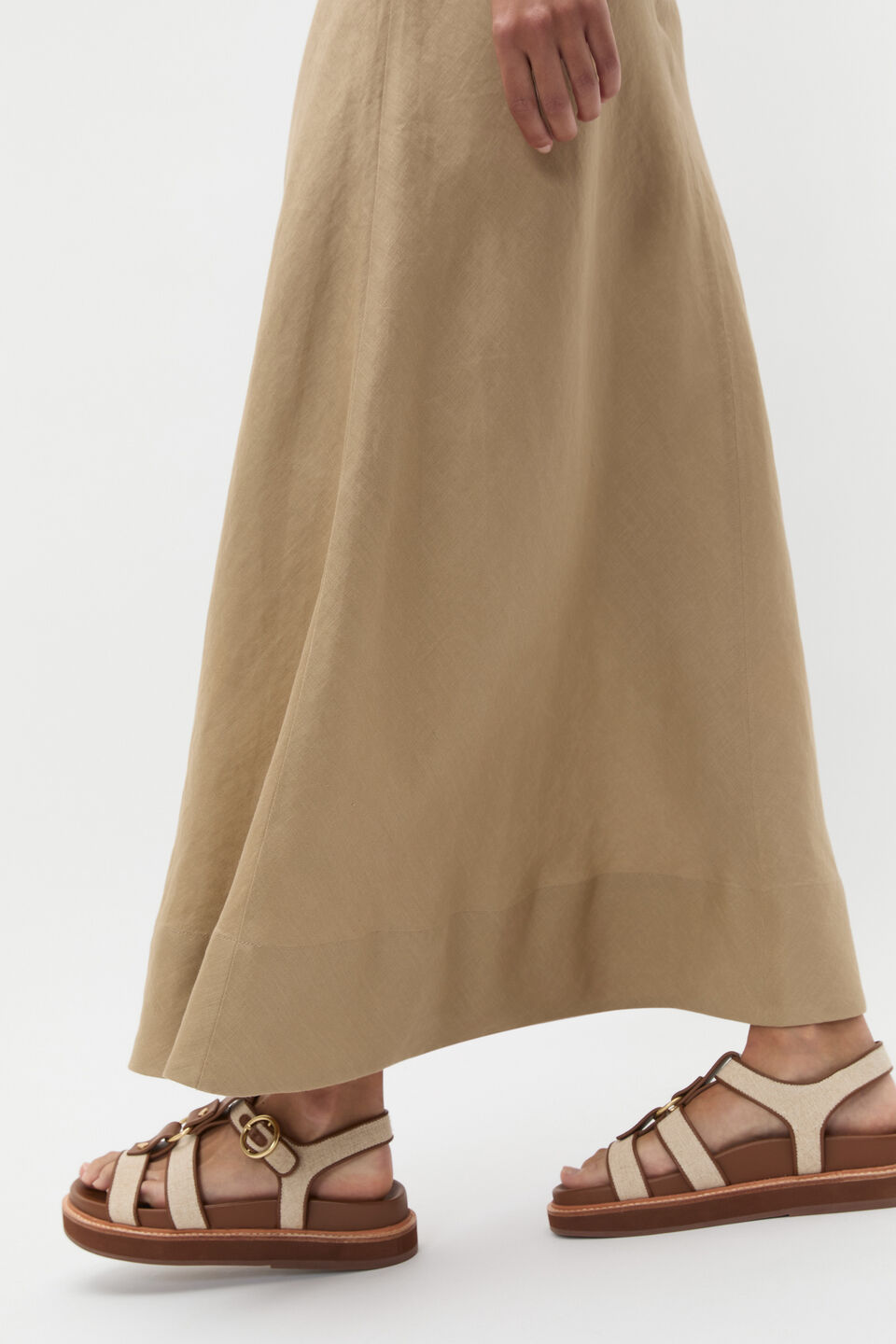 Core Linen Seam Front Skirt  Rye