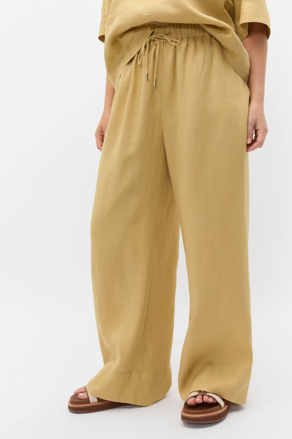 Core Linen Casual Tie Pant  Honey