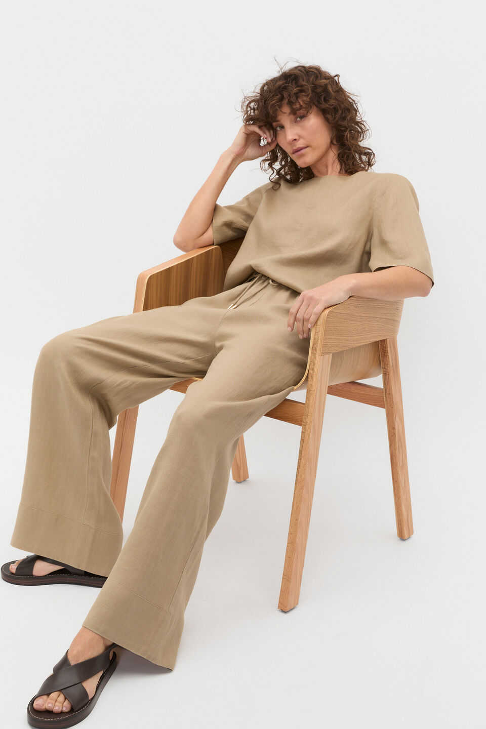 Core Linen Casual Tie Pant  Rye