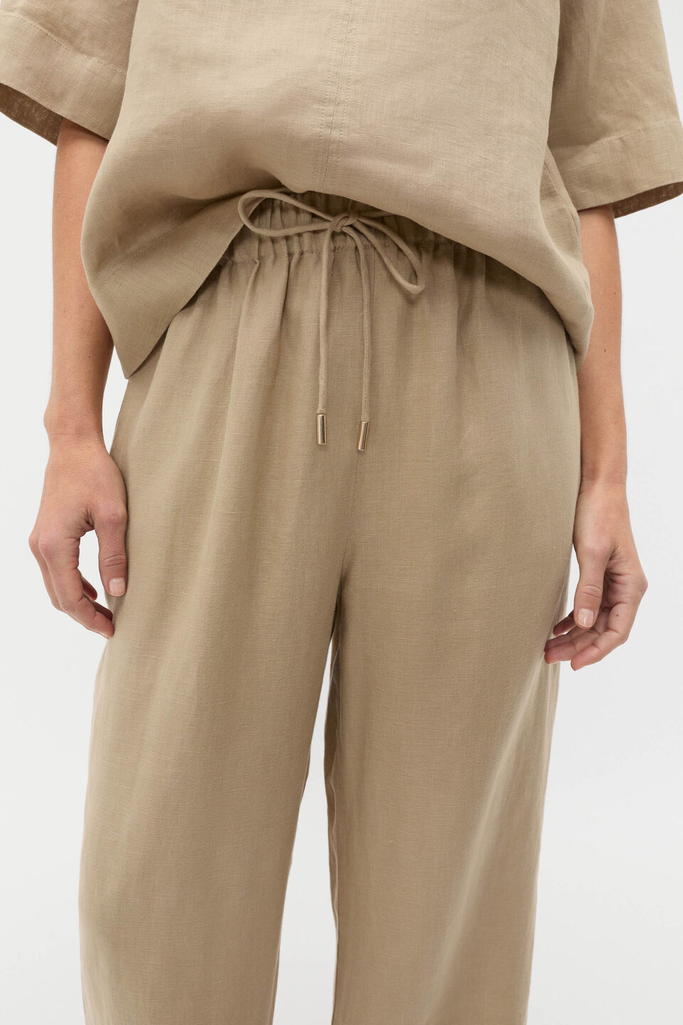 Core Linen Casual Tie Pant  Rye