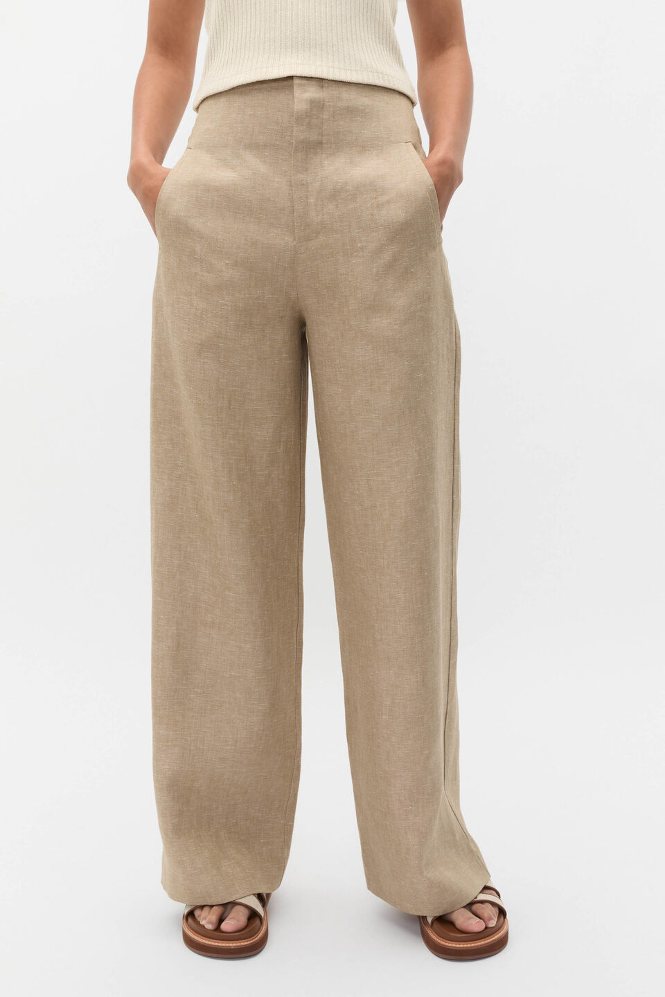 Linen Crossdye Palazzo Pant  Rye Crossdye
