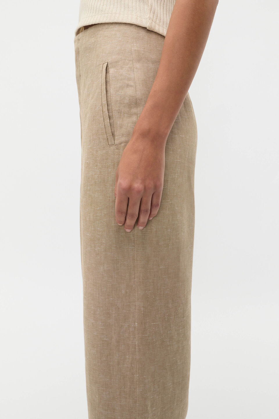 Linen Crossdye Palazzo Pant  Rye Crossdye