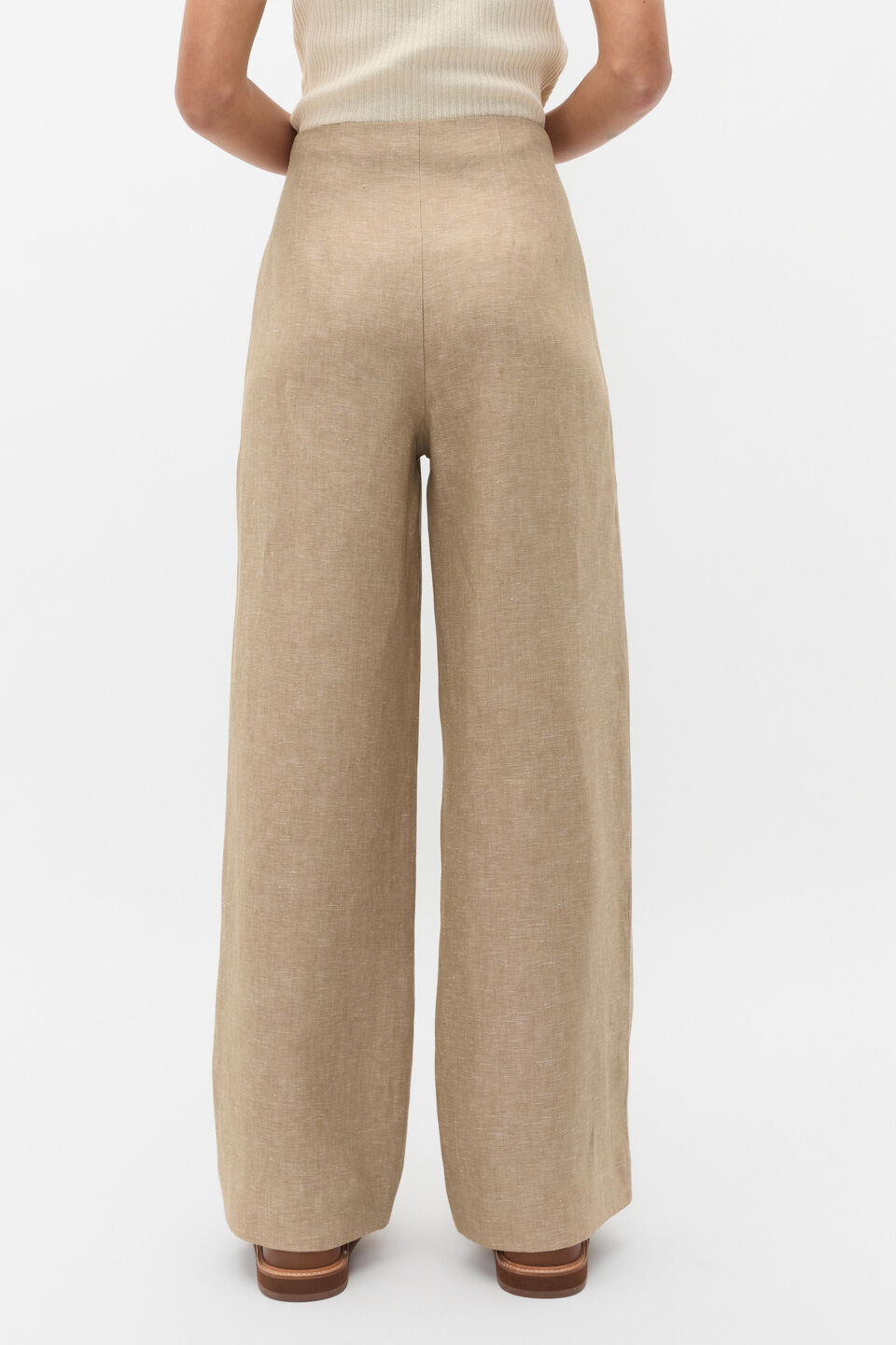 Linen Crossdye Palazzo Pant  Rye Crossdye