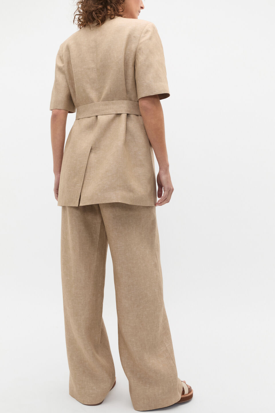 Linen Crossdye Tie Waist Jacket  Rye Crossdye