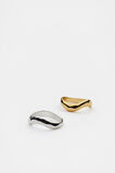 Textured Wave Ring Set  Silver Gold  hi-res