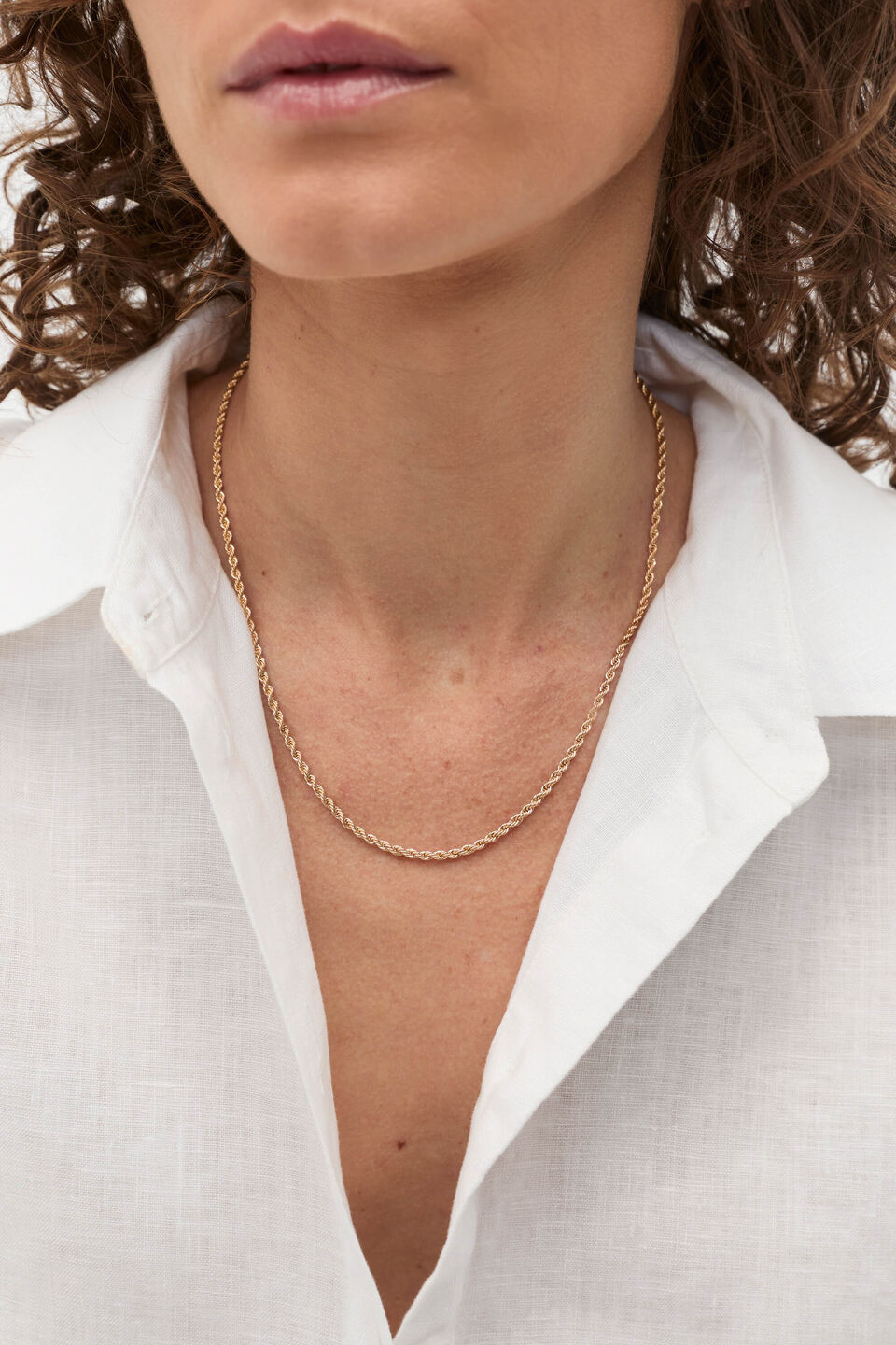 Fine Rope Necklace  Gold