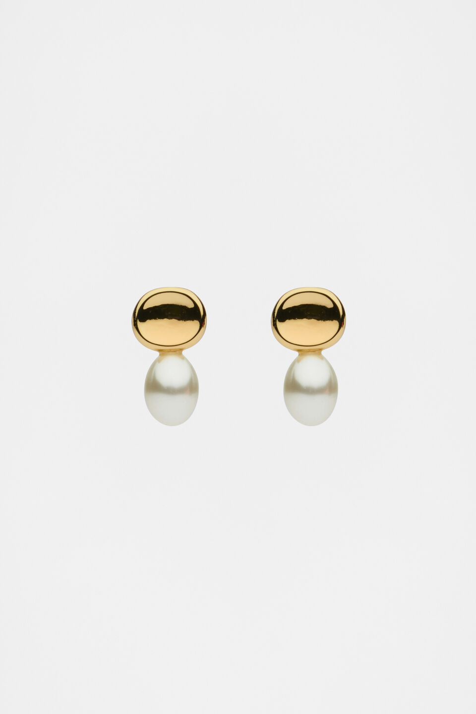 Pearl Drop Stud Earring  Gold