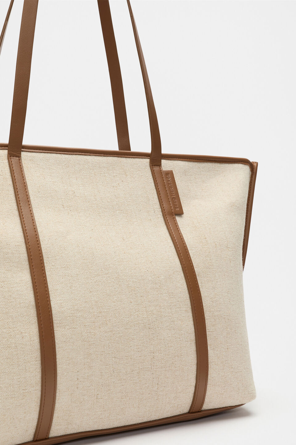 Trim Detail Tote  Deep Tan