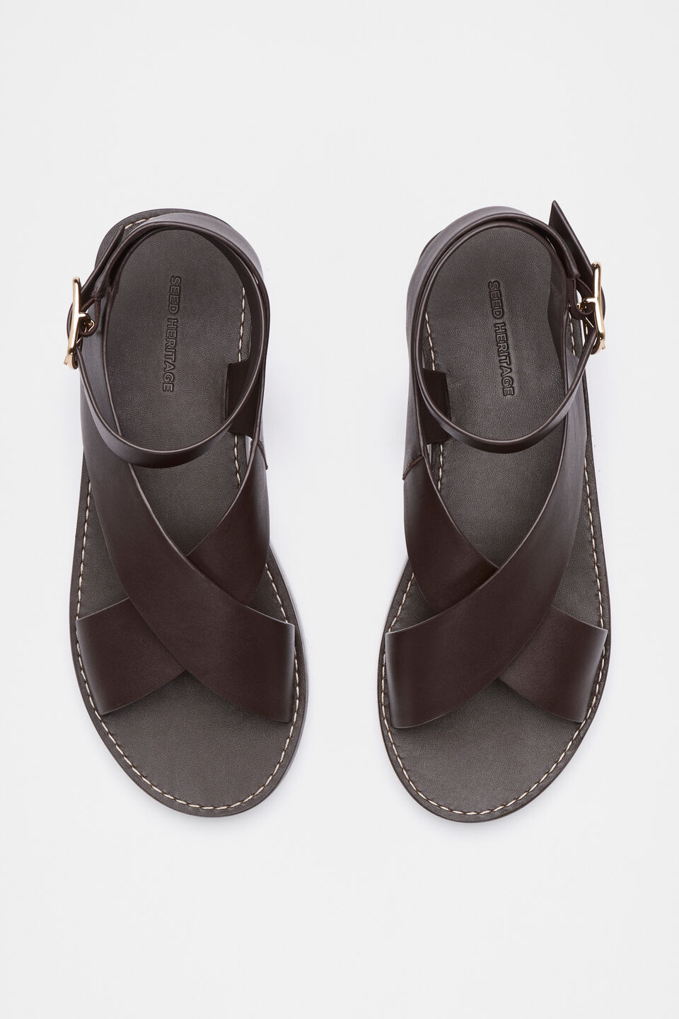 Rani Cross Strap Sandal  Chocolate