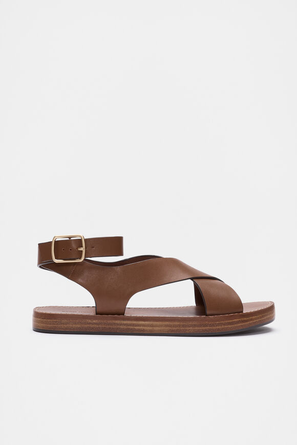Rani Cross Strap Sandal  Deep Tan  hi-res