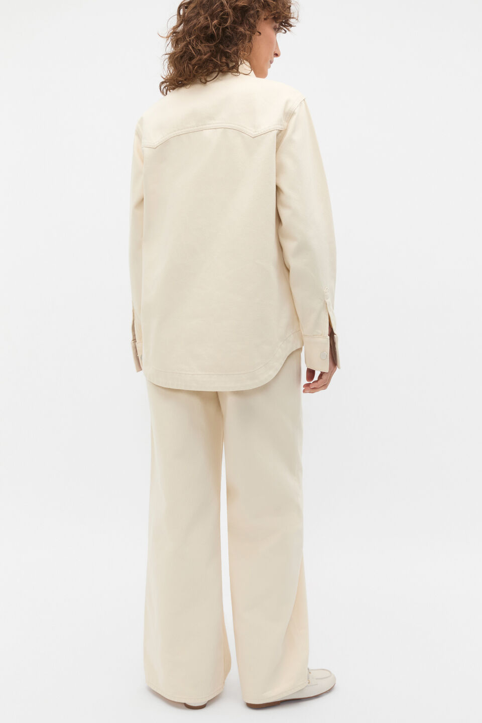 Denim Yoke Detail Shirt  Tofu