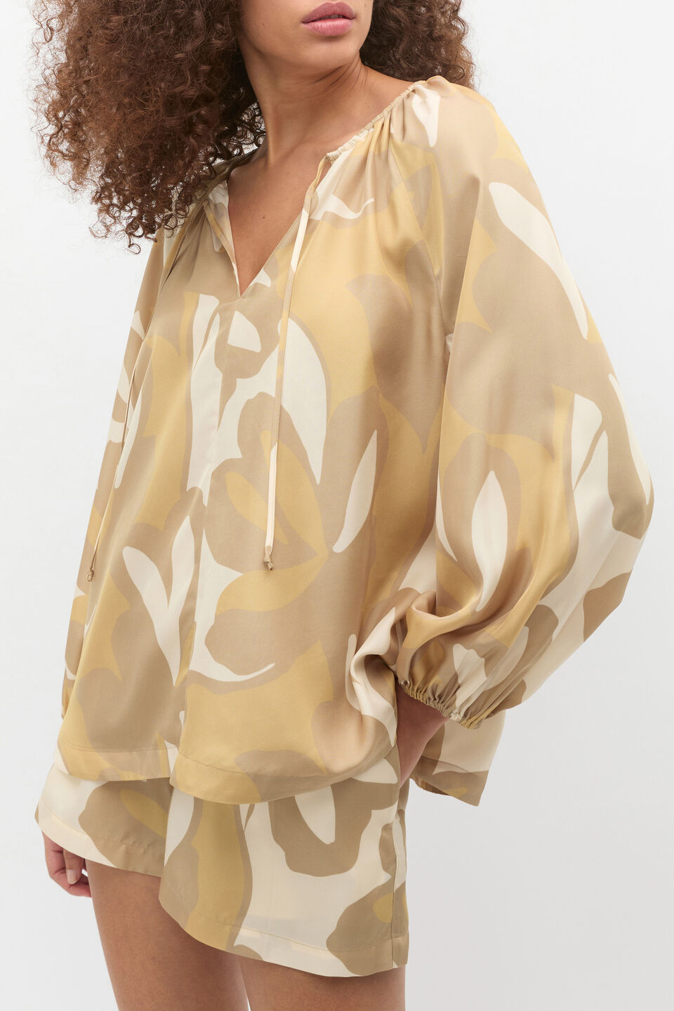 Satin Printed Blouse  Multi