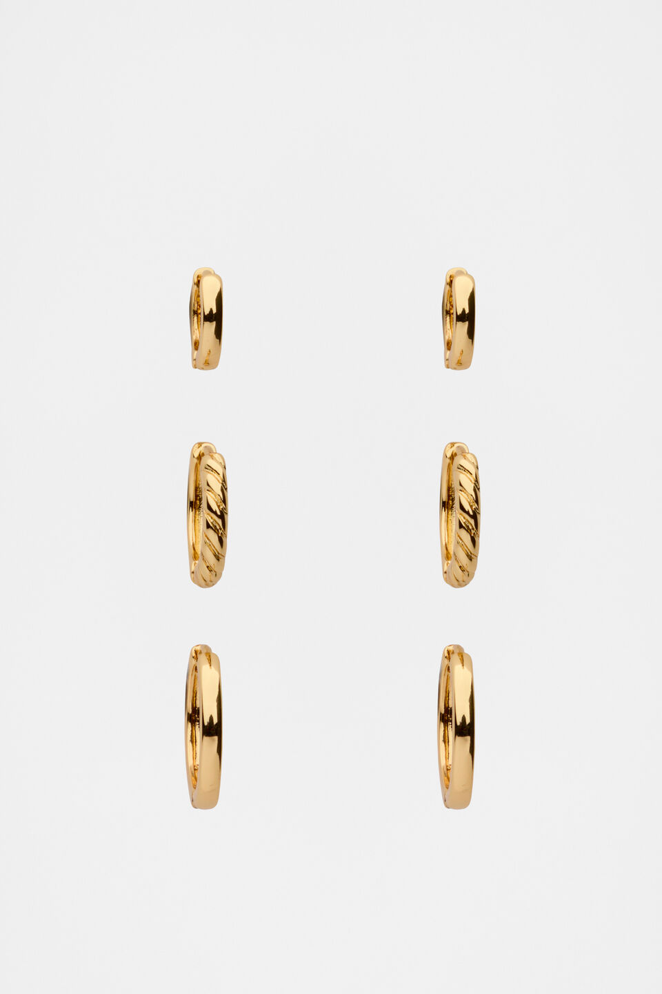 Textured Huggie Ear Pack  Gold