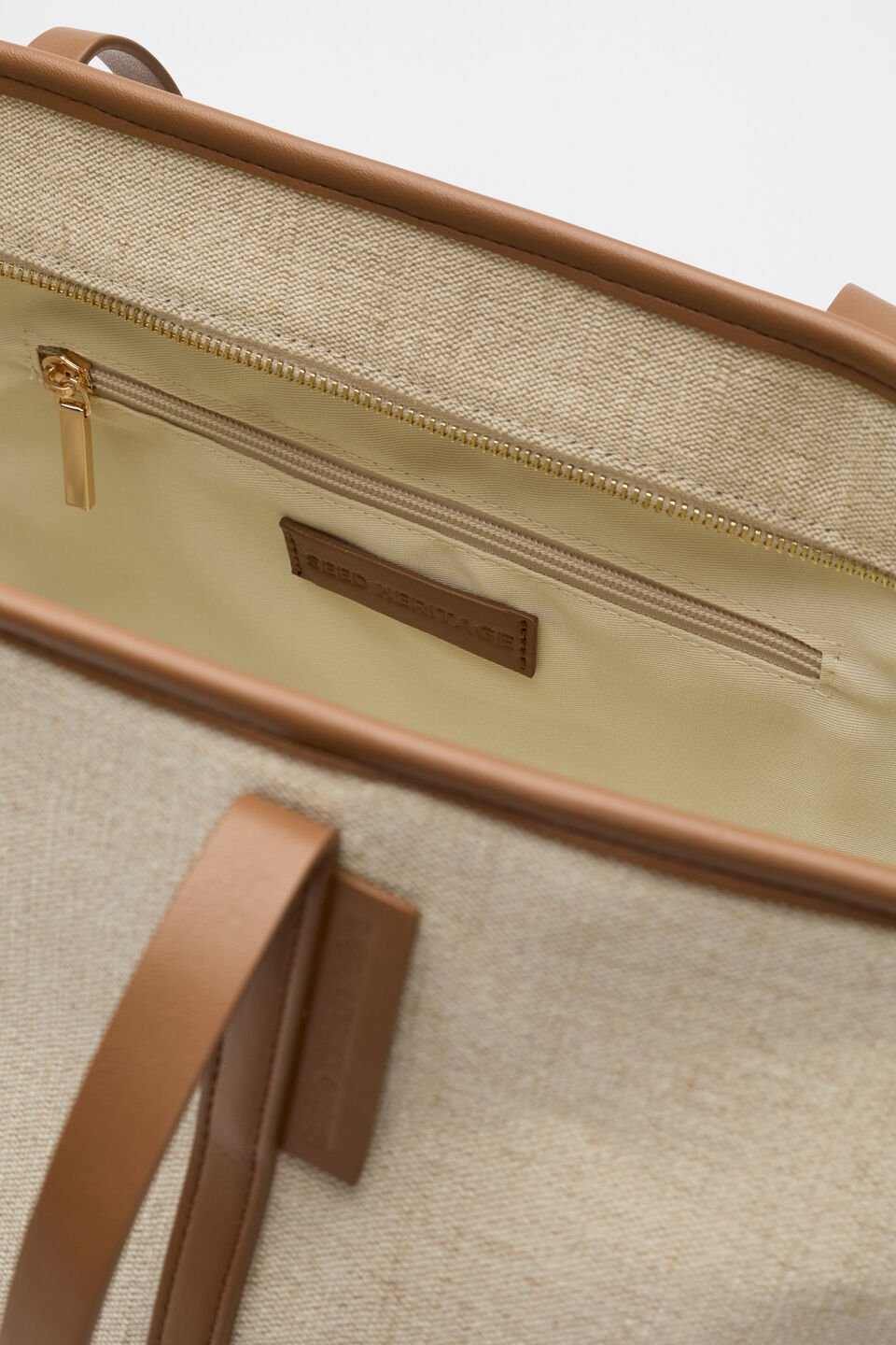 Trim Detail Tote  Deep Tan