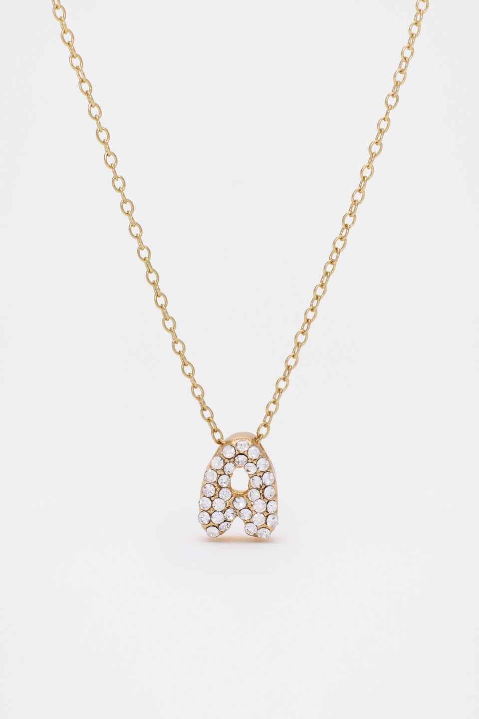 Initial Jewel Bubble Necklace  A