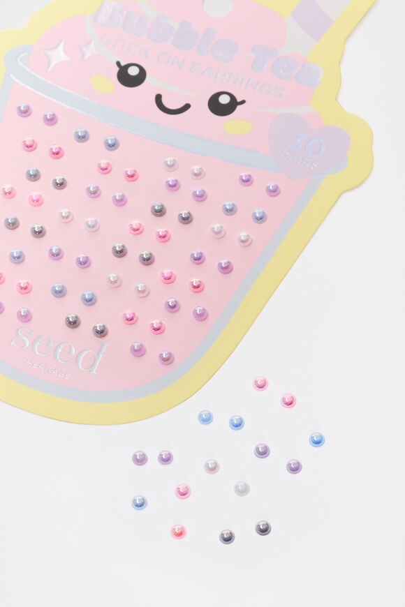 Bubble Tea Stick On Earrings  Multi  hi-res