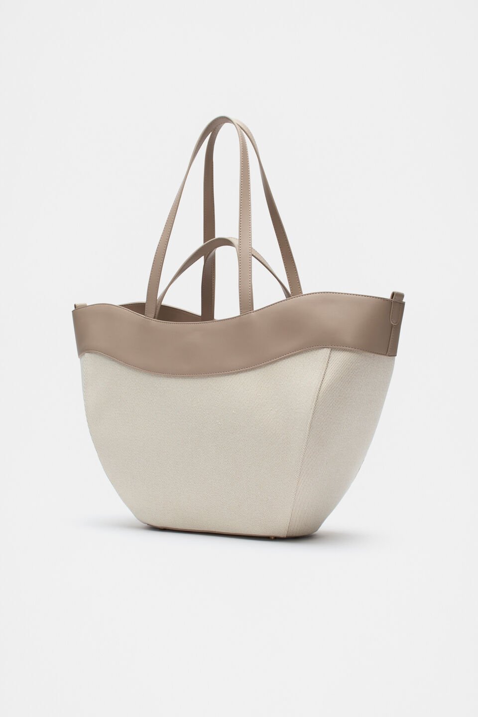 Textured Curved Tote  Cookie