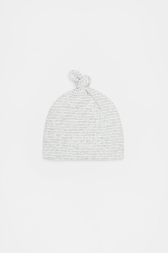 Core Logo Knot Hat  Grey Marle Stripe  hi-res
