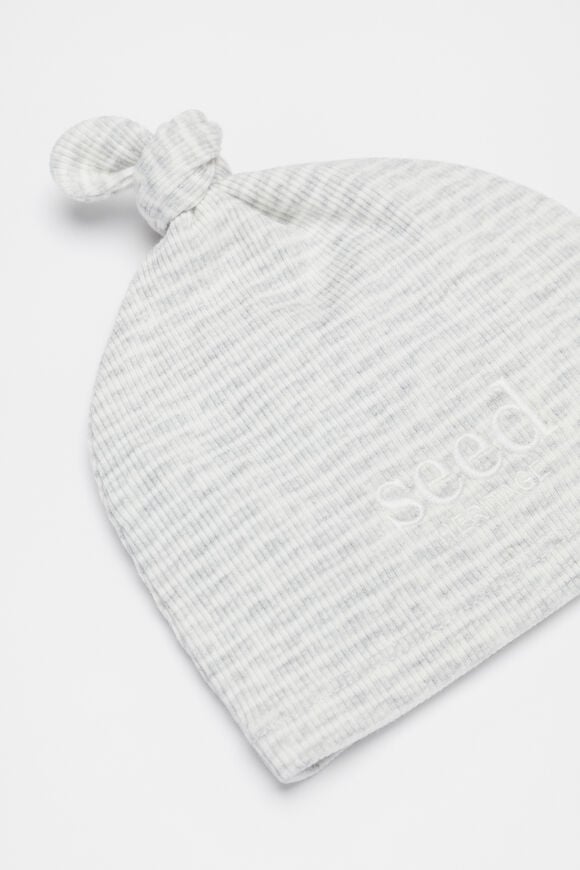 Core Logo Knot Hat  Grey Marle Stripe  hi-res
