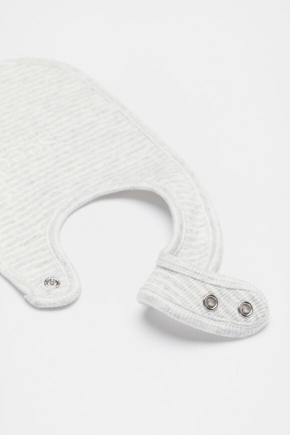 Core Rib Logo Bib  Grey Marle Stripe  hi-res
