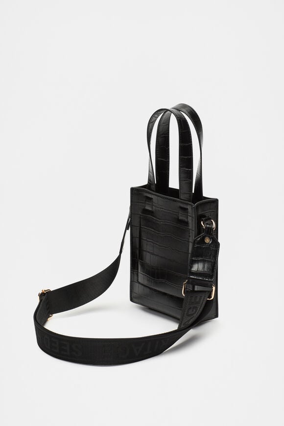 Two Tone Mini Crossbody Bag  Black  hi-res
