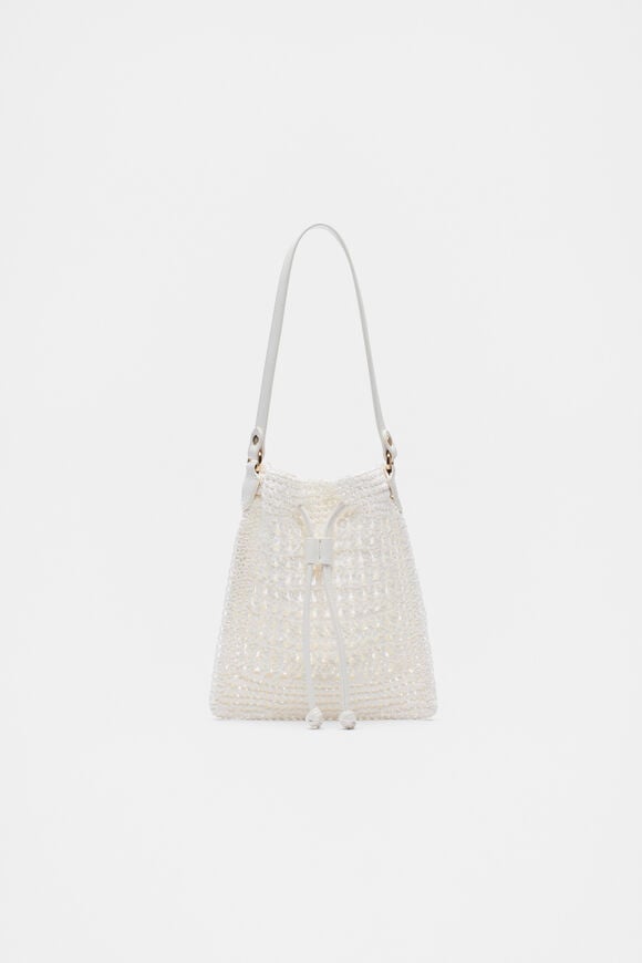 Crochet Shoulder Bag  White  hi-res