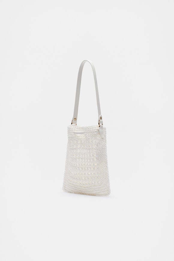 Crochet Shoulder Bag  White  hi-res