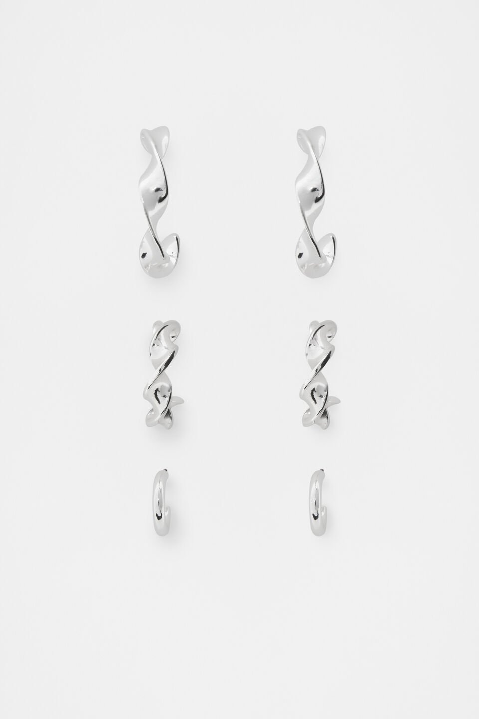 Twist Hoop Ear Pack  Silver