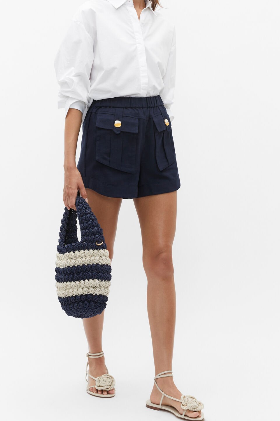 Knotted Rope Bag  Midnight Sky